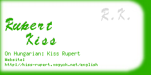 rupert kiss business card